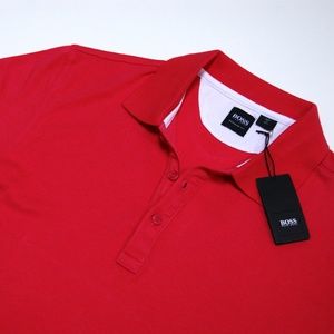 New Hugo Boss Red Jersey Polo Shirt